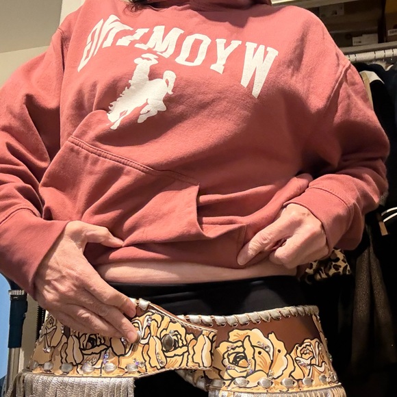 Floral Leather Belt with Silver Accents - Picture 3 of 3